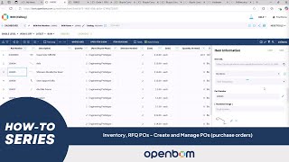OpenBOM How-To Series: Inventory, RFQ POs - Create and Manage POs (purchase orders)