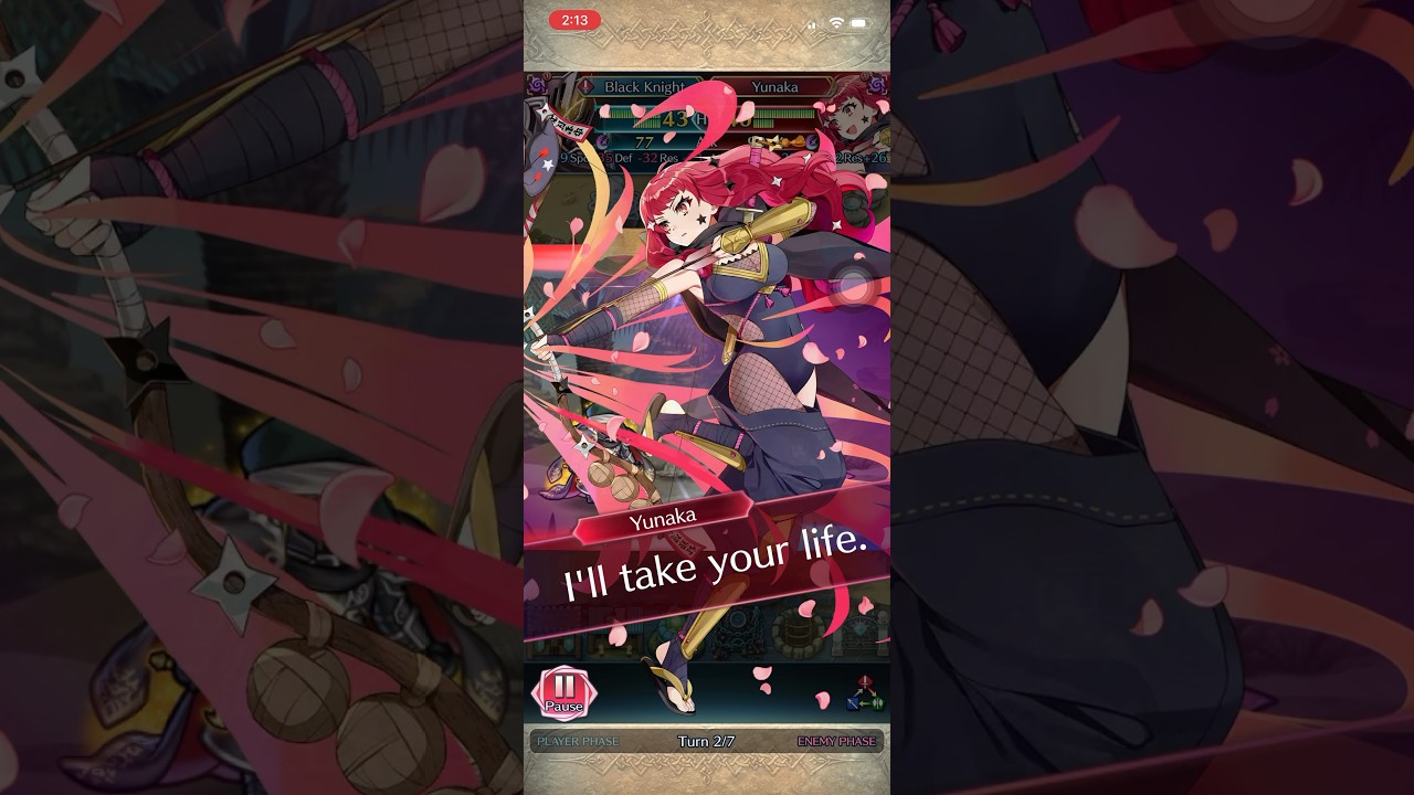 Yunaka Ninja vs Black Knight in Aether Raids Defense 