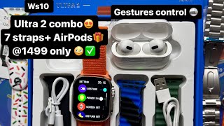 7 straps watch ultra 2 unboxing and AirPods combo ✅ only 1499 rs 😳 #ultrawatch