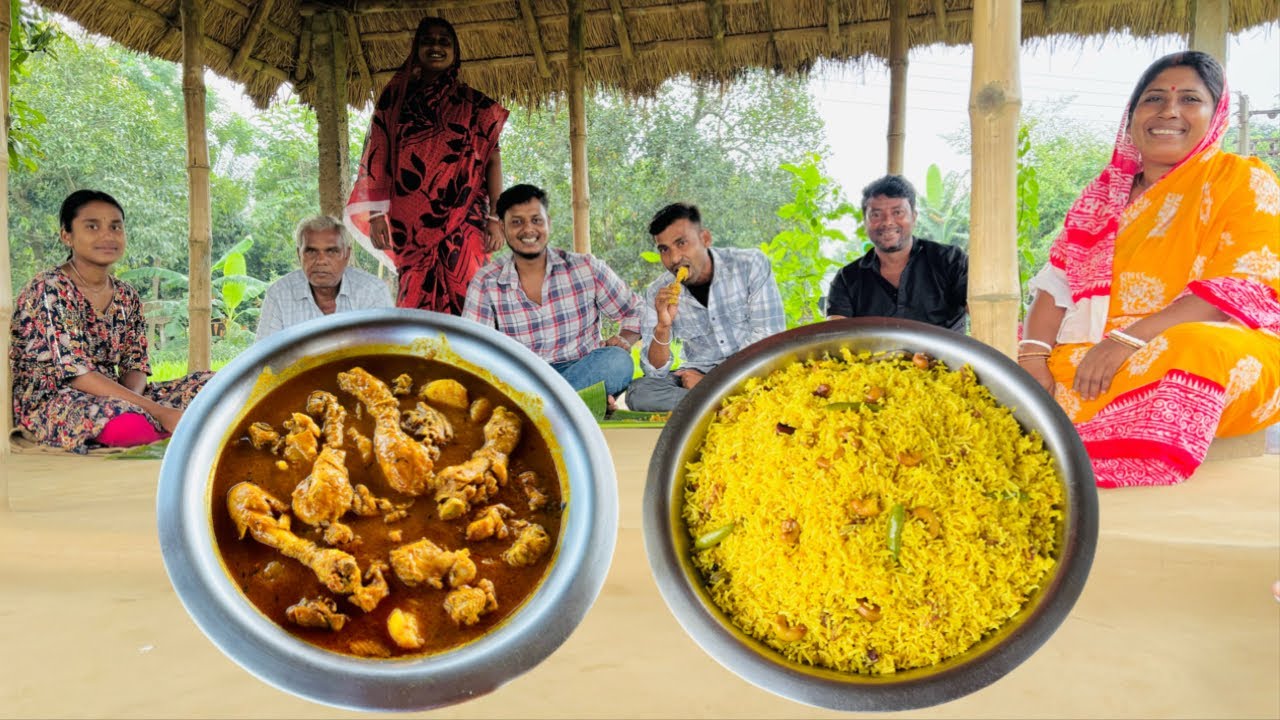মায়ের হাতের বাসন্তী পোলাও ,সাথে চিকেন কষা ॥ Bengali Traditional Recipe.