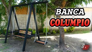 ⛲️BANCA-COLUMPIO para jardín 🪴 || Metal y madera || Los Bestauradores