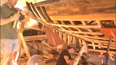 Steam bending boat frames