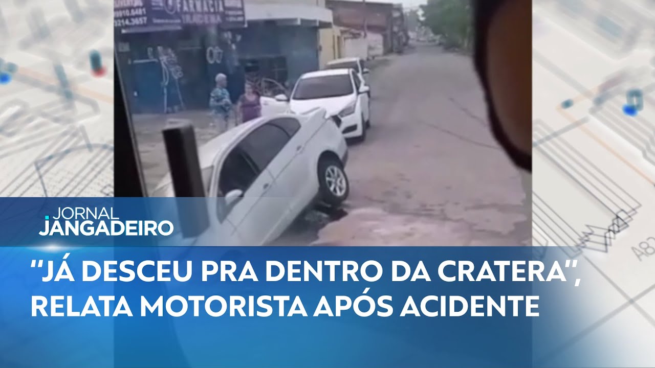 CARRO É ENGOLIDO POR CRATERA QUE SE ABRIU NO ASFALTO EM BAIRRO DE ...