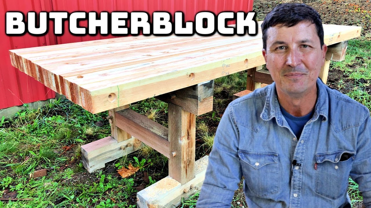 50 Butcherblock Workbench Made From 2x4 Lumber Youtube