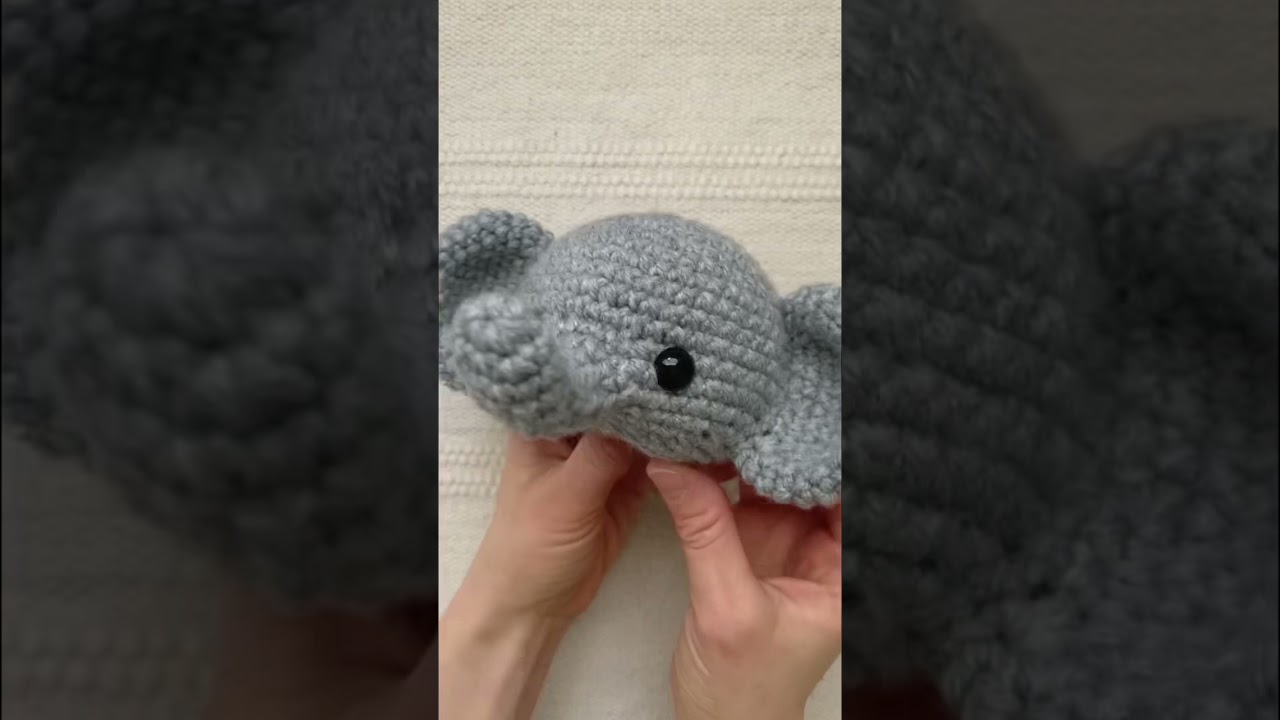 How to Curve an Elephant Trunk | Crochet Amigurumi Sewing Tip by Theresa’s Crochet Shop