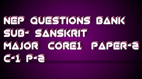+3 FIRST SEMESTER Sanskrit Major core 1 paper 2 sambalpur university dec 2024