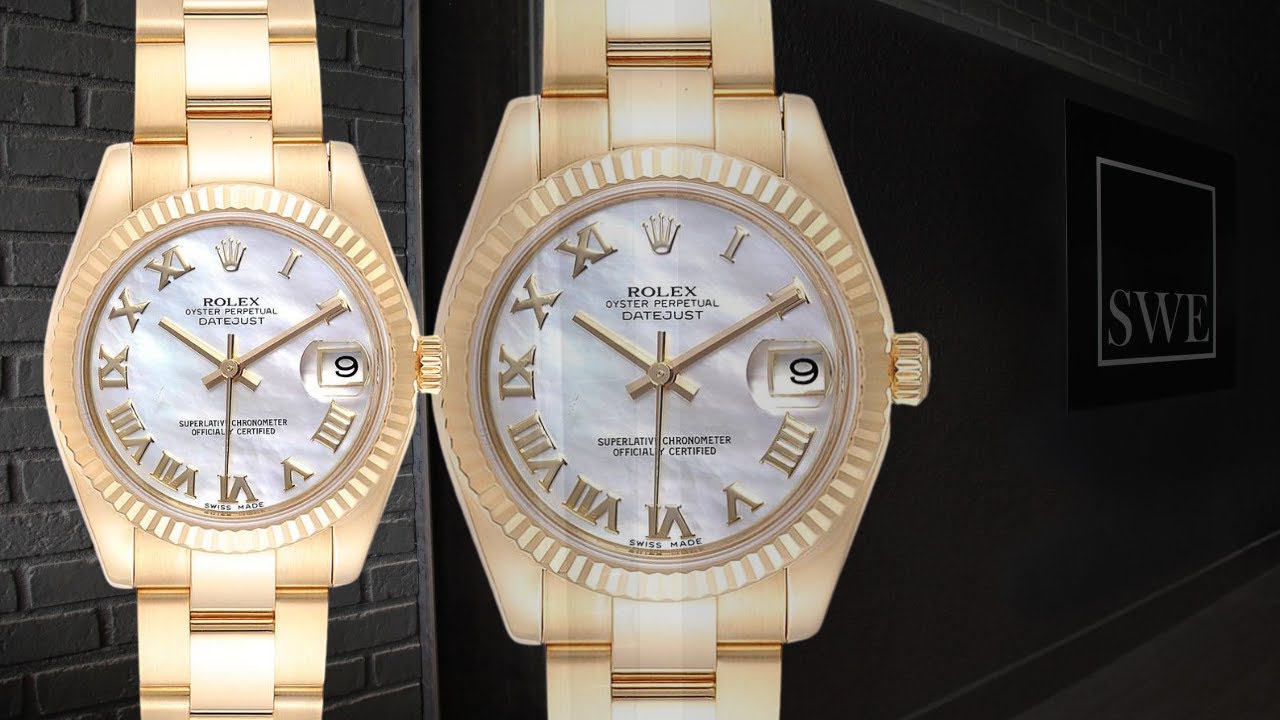 Rolex President Midsize Yellow Mother of Pearl Gold Ladies Watch 178278 | SwissWatchExpo