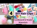 4 DIY Hair Clips Made From Cardboard And Waste Materials / Handmade Hair Clips