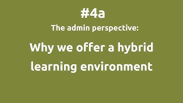 Video 4a - Why we offer a hybrid learning environment