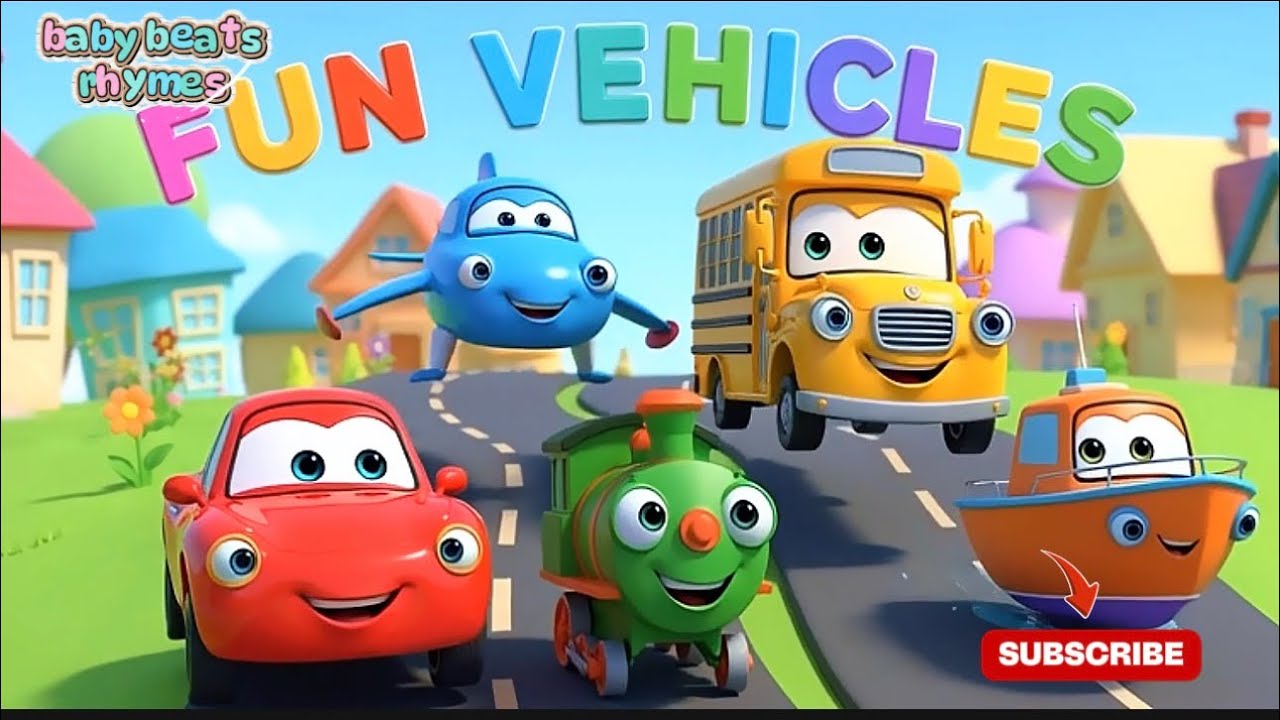 Fun Vehicles Song for Kids! 🚗 Learn Car, Bus, Train & Plane Sounds | Nursery Rhymes 2026