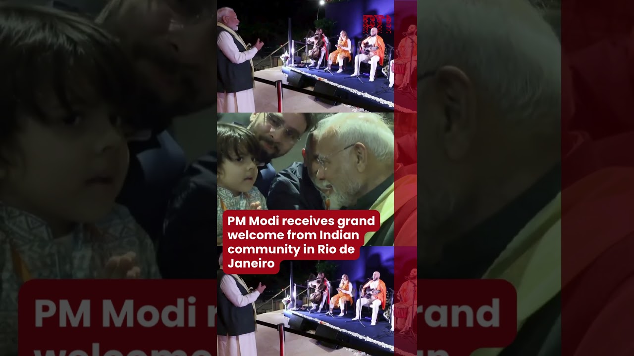 PM Modi receives grand welcome from Indian community in Rio de Janeiro