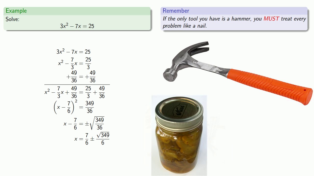 Detailed Example: Completing the Square - YouTube