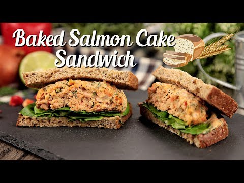 How To Make Baked Salmon Cake Sandwich   Share Food Singapore