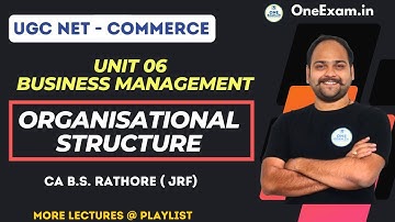 Organisational Structure of Business Management for UGC NET Commerce by CA B S Rathore, OneExam.in