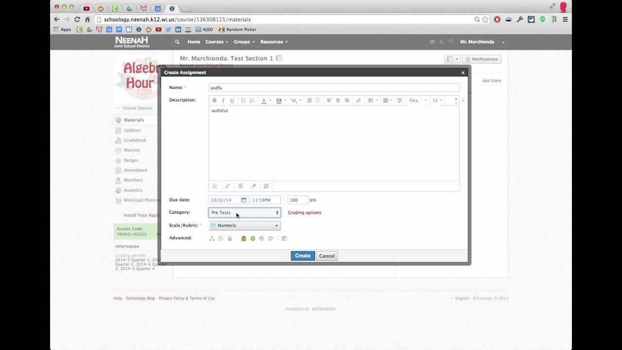 How to create a multiple choice assignment in schoology picture