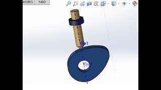 Mecanismo Leva-Seguidor diseño y estudio de movimiento usando Solidworks 2023.