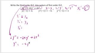 Writing third order non homogeneous differential equation as a system