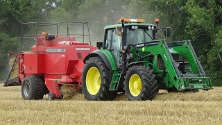 Harvest 2021 - Baling Straw with John Deere 6930 & MF 185 baler - Pure Sound!