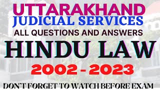 UKJS - HINDU LAW  - 2002-2023 ALL QUESTIONS- UK Judicial Services -  FULLY DISCUSSED
