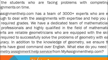Geometry Assignment Help Online