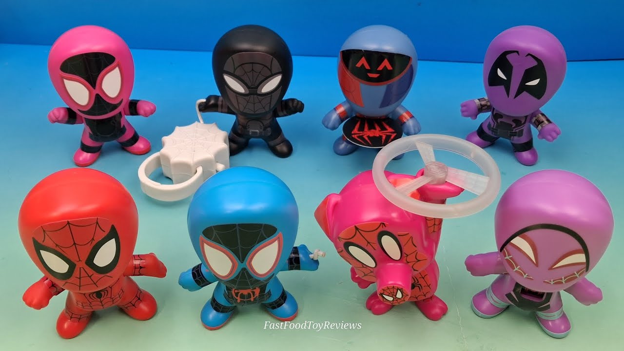 Видеообзор набора из 8 коллекционных фигурок Happy Meal по мультфильму «Человек-паук: Через вселе...