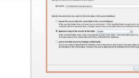 Import Excel to MS Access