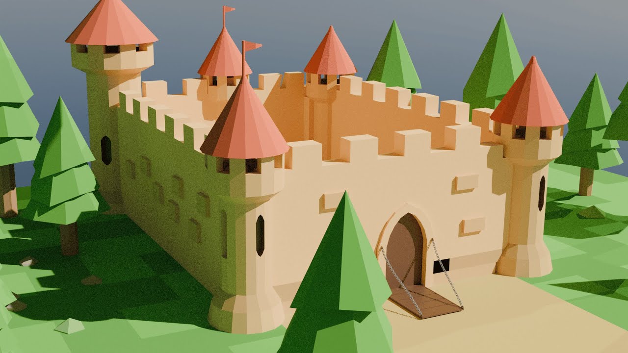 Polyspeed Building Crafting a Low Poly Castle – Blender Speed Build - YouTube