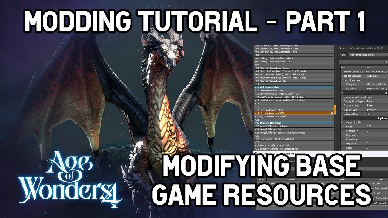 Age of Wonders 4 Modding Tutorial - Part 1 - Modifying Base Game Resources