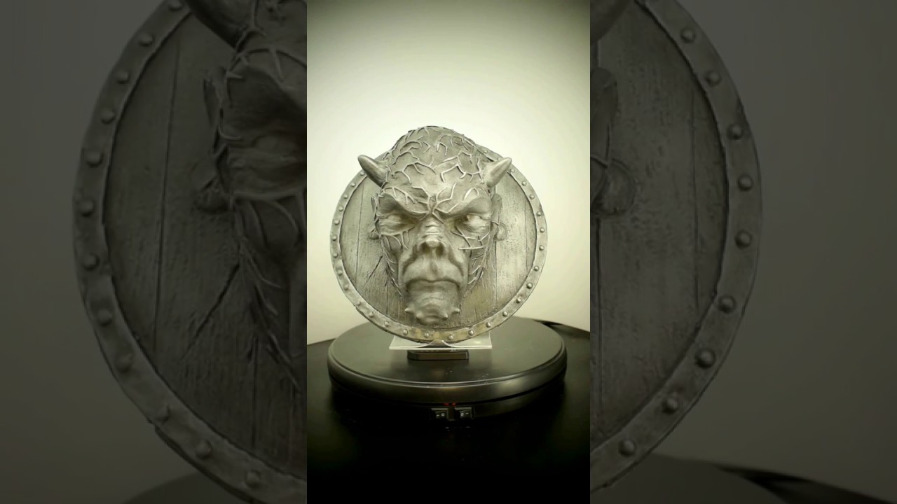 Lucifer Devil Head Horns Chrome Resin Sculpture Wall Art Plaque Decor Figurine