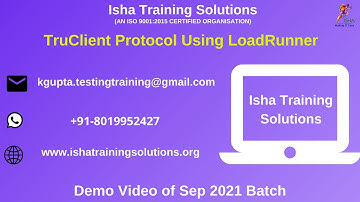 TruClient Protocol Demo On 14th Sep 2021. Pls call / whatsapp us on +91-8019952427 to enroll