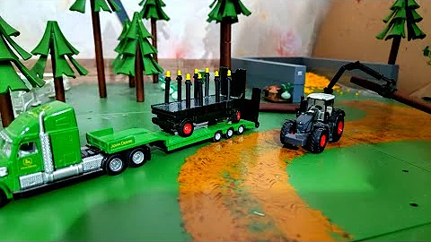 Siku 1861  Tractor Fendt With Forestry Trailor Traktor Fendt mit Holzanhänge