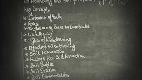 Chapter :Weathering and Soil Formation Introduction part :1