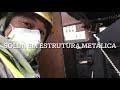 SOLDA COM ELETRODO REVESTIDO TRECHO VERTICAL ASCENDENTE アク溶接現場