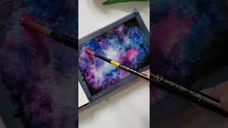 Galaxy watercolour painting | How to paint a galaxy in watercolours #art #paintingtutorial