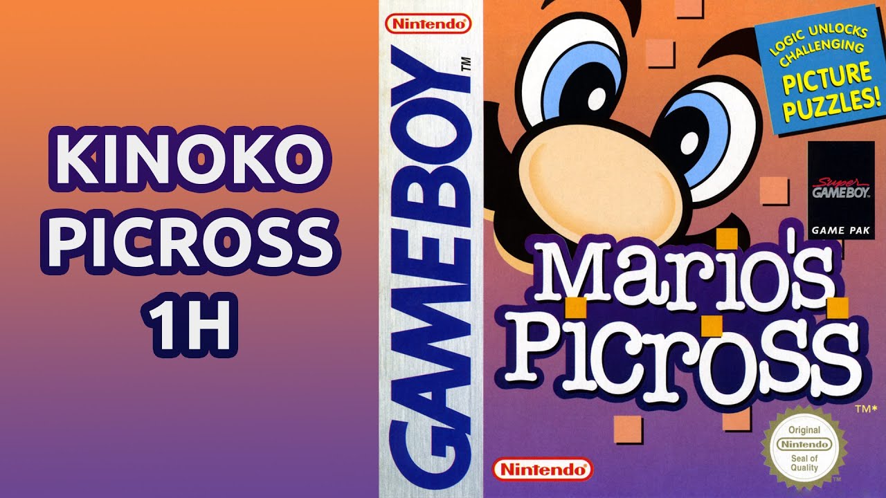 Mario's Picross - Kinoko Picross 1H (Game Boy)(4K, 60FPS)