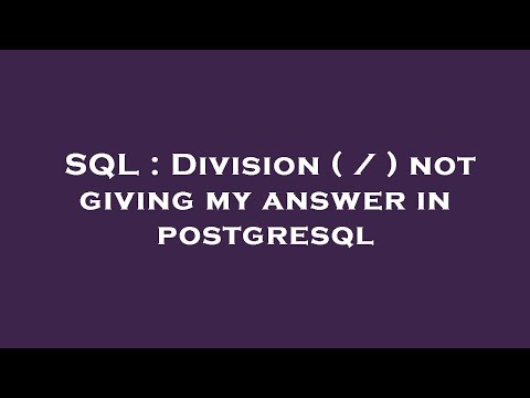 SQL : Division