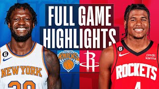 Game Recap: Knicks 108, Rockets 88
