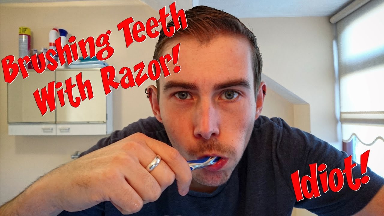 I Tried To Brush Teeth With A Razor! YouTube