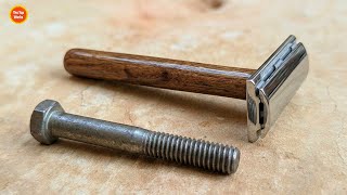 Amazing Idea! Making a Safety Razor from an Old Bolt