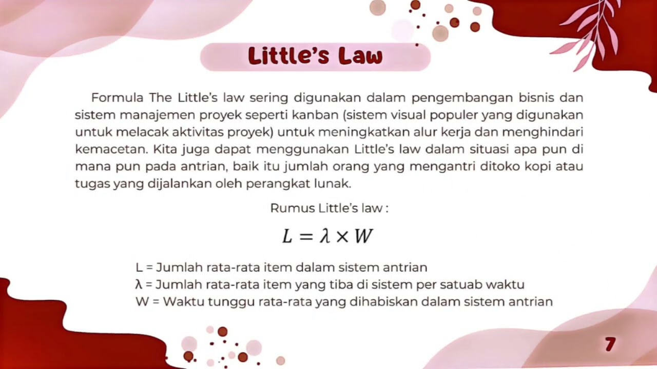 Kelompok 7 - Teori Antrian Bagian 2 (Teori Antrian, Antrian M/M/1, Little's Law)