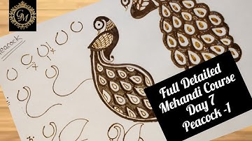 Best Mehandi Class Day 7❤️ ll Learn to Make Peacock in Mehandi ll Peacock Mehandi Design