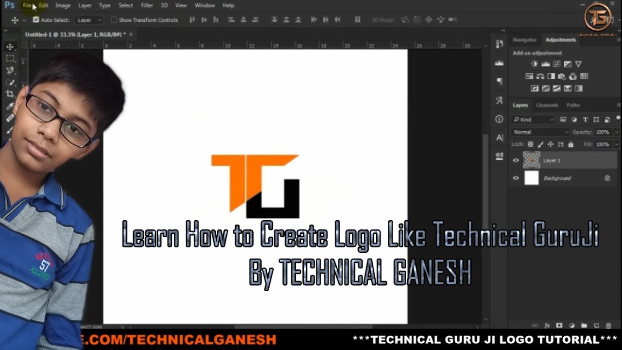 How To Make Logo Like Technical Guruji - Photoshop Tutorial ...