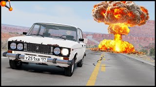 УЕХАТЬ ОТ ЯДЕРНОГО ВЗРЫВА! Реально ВЫЖИТЬ? - BeamNg Drive