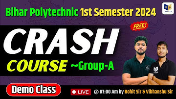 Crash Course (Demo Video ): Polytechnic Bihar 1st Semester Important Question 2024 | #sbte