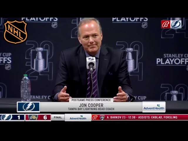 🏒TAMPA BAY LIGHTNING COACH JON COOPER TALKS ABOUT RIGGED NHL  #stanleycupplayoffs class=
