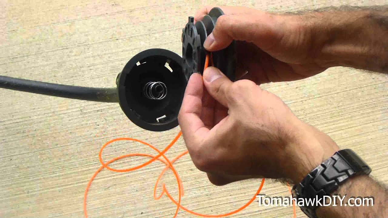 How To Load Weed Wacker String How to Reload Trimmer String (weed wacker line) - YouTube