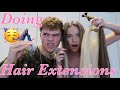 WE TRIED TO DO NANO RING HAIR EXTENSIONS AT HOME!😳💕