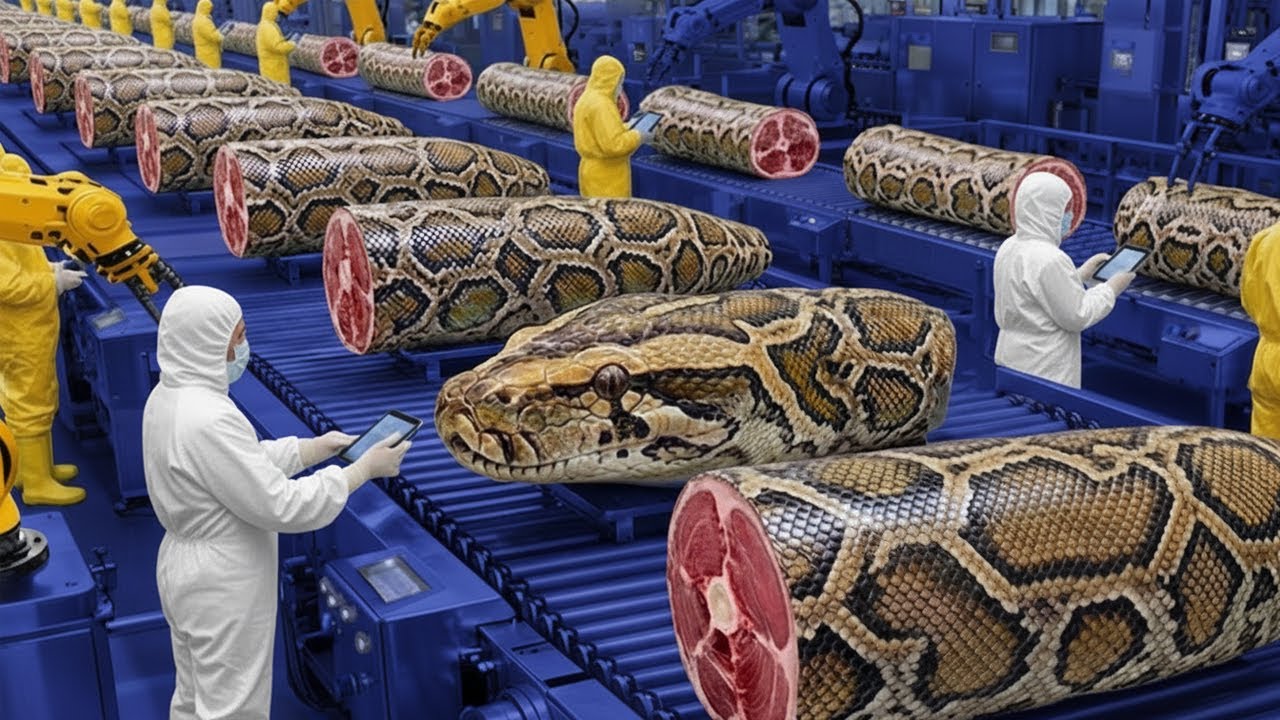 Inside the Modern Python Meat Factory: The Incredible Process You've Never Seen | MadeAtlas