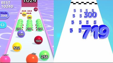 ASMR ball run 2048 vs number master run Gameplay (android & iOS ) mobile play