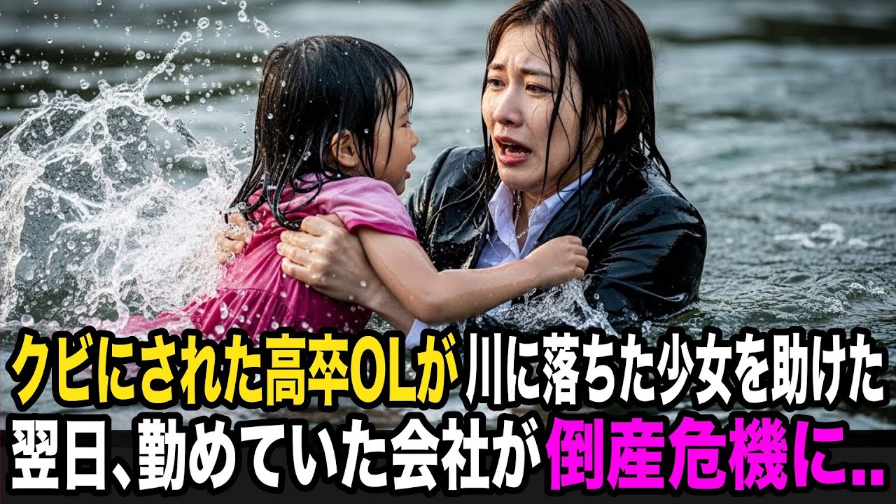 クビにされたOLが川に転落した子供を助けた翌日、勤めていた会社が取引先を全て失っていた…